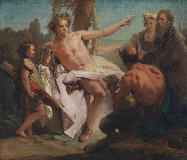 Apollo and Marsyas  by Giovanni Battista Tiepolo - Hand-Painted Oil Painting Reproduction