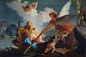 Flight into Egypt by Giovanni Battista Tiepolo Oil Painting