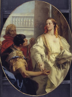 Latinus Offering his Daughter Lavinia to Aeneas in Matrimony by Giovanni Battista Tiepolo Oil Painting