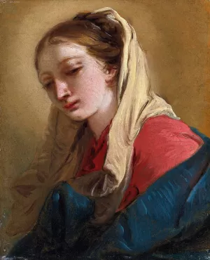 Mary Magdalene In Three-Quarter View, Veiled In A White Cloth Oil painting by Giovanni Battista Tiepolo