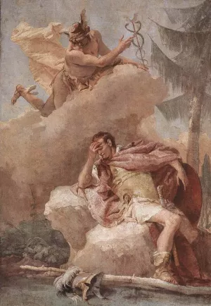 Mercury Appearing to Aeneas Oil painting by Giovanni Battista Tiepolo