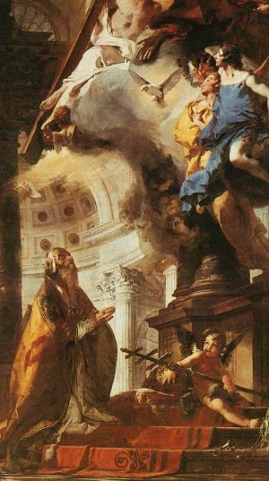 Pope St Clement Adoring the Trinity by Giovanni Battista Tiepolo Oil Painting