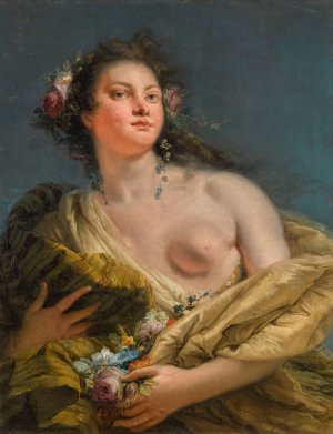 Portrait Of A Lady As Flora by Giovanni Battista Tiepolo Oil Painting