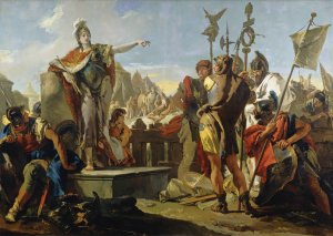 Queen Zenobia Addressing Her Soldiers by Giovanni Battista Tiepolo Oil Painting