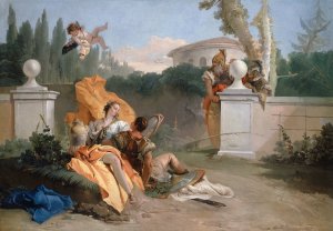 Rinaldo and Armida in Her Garden by Giovanni Battista Tiepolo Oil Painting