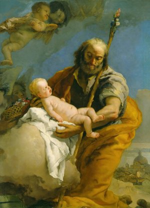 Saint Joseph and the Christ Child by Giovanni Battista Tiepolo Oil Painting