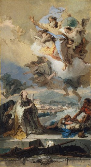 Saint Thecla Praying For The Plague-Stricken by Giovanni Battista Tiepolo Oil Painting
