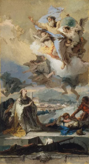 Saint Thecla Praying For The Plague-Stricken by Giovanni Battista Tiepolo Oil Painting