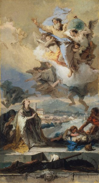 Saint Thecla Praying For The Plague-Stricken  by Giovanni Battista Tiepolo - Hand-Painted Oil Painting Reproduction