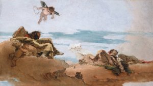 Study for a Ceiling with the Personification of Counsel by Giovanni Battista Tiepolo Oil Painting
