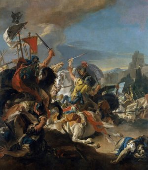 The Battle of Vercellae by Giovanni Battista Tiepolo Oil Painting