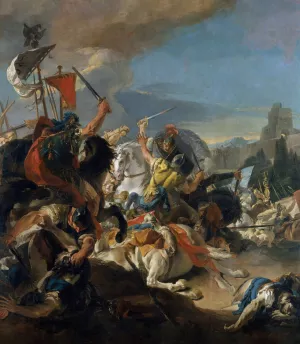 The Battle of Vercellae by Giovanni Battista Tiepolo Oil Painting