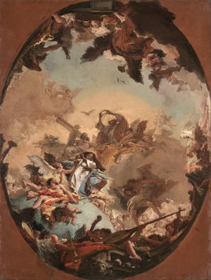 The Coronation of the Virgin by Giovanni Battista Tiepolo Oil Painting