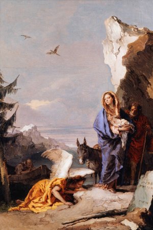 The Flight into Egypt by Giovanni Battista Tiepolo Oil Painting