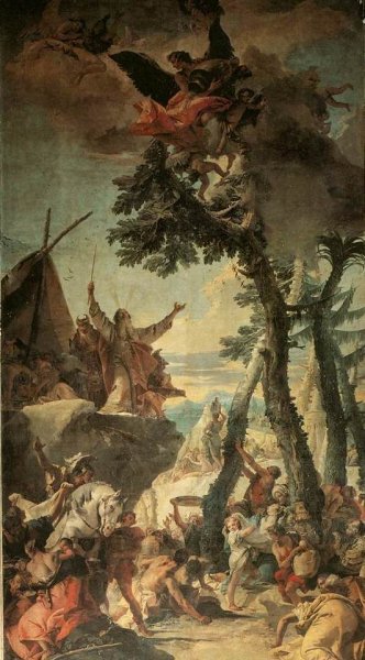 Main Product Photo of The Gathering of Manna Painting by Giovanni Battista Tiepolo