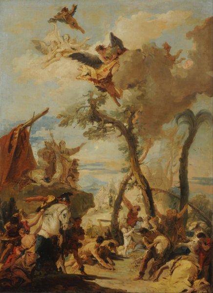 The Hebrews Collecting Manna in the Desert  by Giovanni Battista Tiepolo - Hand-Painted Oil Painting Reproduction