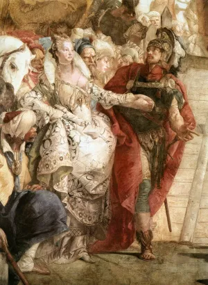 The Meeting of Anthony and Cleopatra Detail #1 by Giovanni Battista Tiepolo - Oil Painting Reproduction
