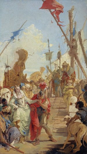 The Meeting of Anthony and Cleopatra by Giovanni Battista Tiepolo Oil Painting