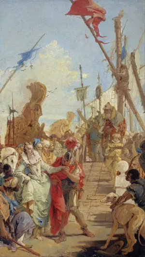 The Meeting of Anthony and Cleopatra by Giovanni Battista Tiepolo Oil Painting