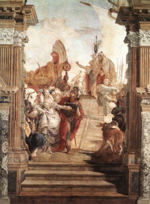 The Meeting of Anthony and Cleopatra by Giovanni Battista Tiepolo Oil Painting