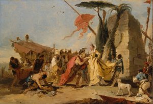 The Meeting of Antony and Cleopatra by Giovanni Battista Tiepolo Oil Painting