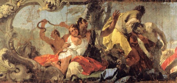 The Scourge of the Serpents Detail #1 by Giovanni Battista Tiepolo - Hand-Painted Oil Painting Reproduction