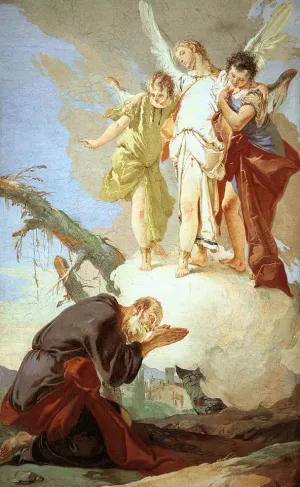 The Three Angels Appearing to Abraham by Giovanni Battista Tiepolo - Oil Painting Reproduction