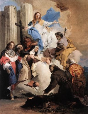 The Virgin with Six Saints by Giovanni Battista Tiepolo Oil Painting