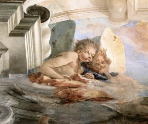 The Wind Detail #1 by Giovanni Battista Tiepolo Oil Painting