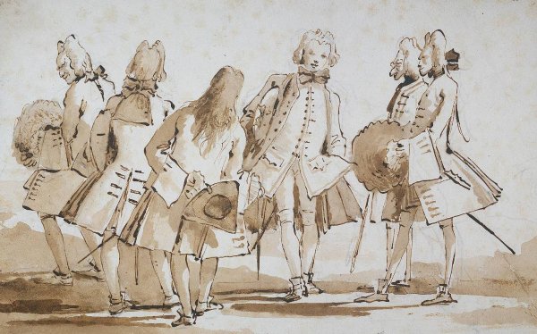 Main Product Photo of Venetian Promenade Painting by Giovanni Battista Tiepolo
