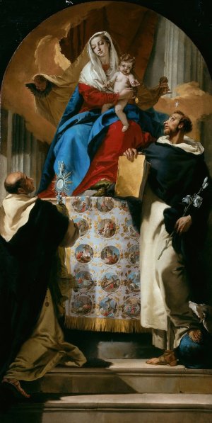 Virgin and Child with Saints Dominic and Hyacinth by Giovanni Battista Tiepolo Oil Painting