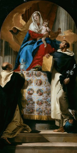 Virgin and Child with Saints Dominic and Hyacinth  by Giovanni Battista Tiepolo - Hand-Painted Oil Painting Reproduction