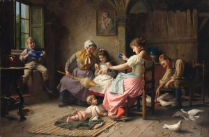 The thread of life by Giovanni Battista Torriglia Oil Painting