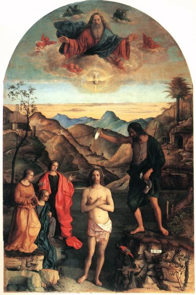 Main Product Photo of Baptism of Christ Painting by Giovanni Bellini