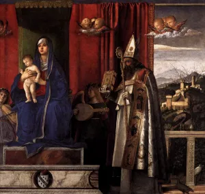 Barbarigo Altarpiece Detail painting by Giovanni Bellini