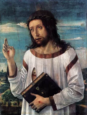 Blessing Christ by Giovanni Bellini - Oil Painting Reproduction