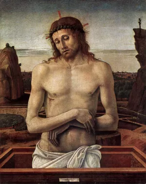 Dead Christ in the Sepulchre Pieta painting by Giovanni Bellini