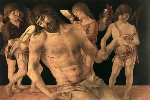 Dead Christ Supported by Angels Pieta Oil painting by Giovanni Bellini