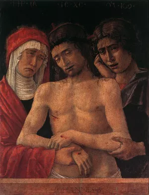 Dead Christ Supported by the Madonna and St John Pieta Oil painting by Giovanni Bellini