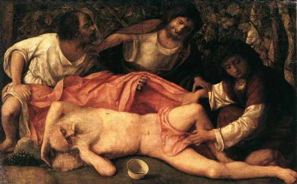 Main Product Photo of Drunkennes of Noah Painting by Giovanni Bellini
