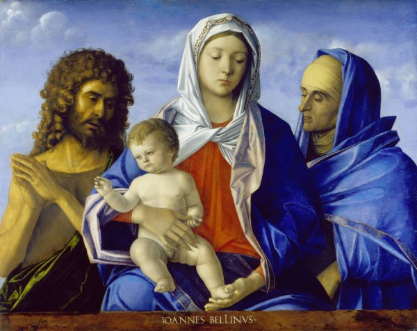 Main Product Photo of Madonna and Child with Saints John the Baptist and Elizabeth  Painting by Giovanni Bellini