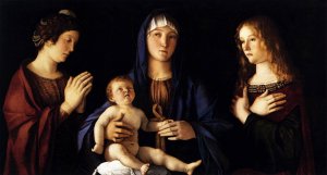 Madonna and Child with Two Saints Sacra Conversazione by Giovanni Bellini Oil Painting