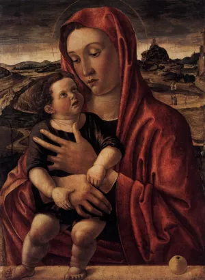 Madonna, with Child Standing on a Parapet by Giovanni Bellini Oil Painting
