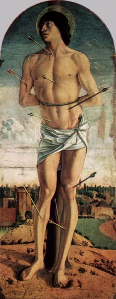 Polyptych of San Vincenzo Ferreri Right Panel by Giovanni Bellini Oil Painting
