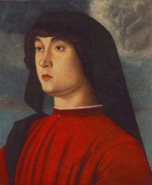 Portrait of a Young Man in Red Oil painting by Giovanni Bellini