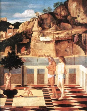 Sacred Allegory Detail by Giovanni Bellini Oil Painting