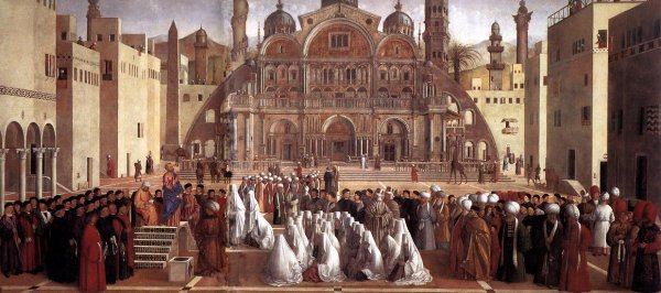 Main Product Photo of Sermon of St Mark in Alexandria Painting by Giovanni Bellini