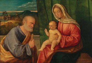 The Holy Family by Giovanni Bellini Oil Painting