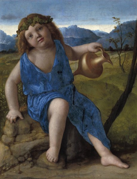 Main Product Photo of The Infant Bacchus  Painting by Giovanni Bellini