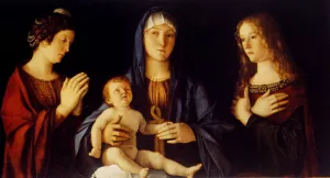 Virgin and Child Between St. Catherine and St. Mary Magdalene by Giovanni Bellini - Oil Painting Reproduction